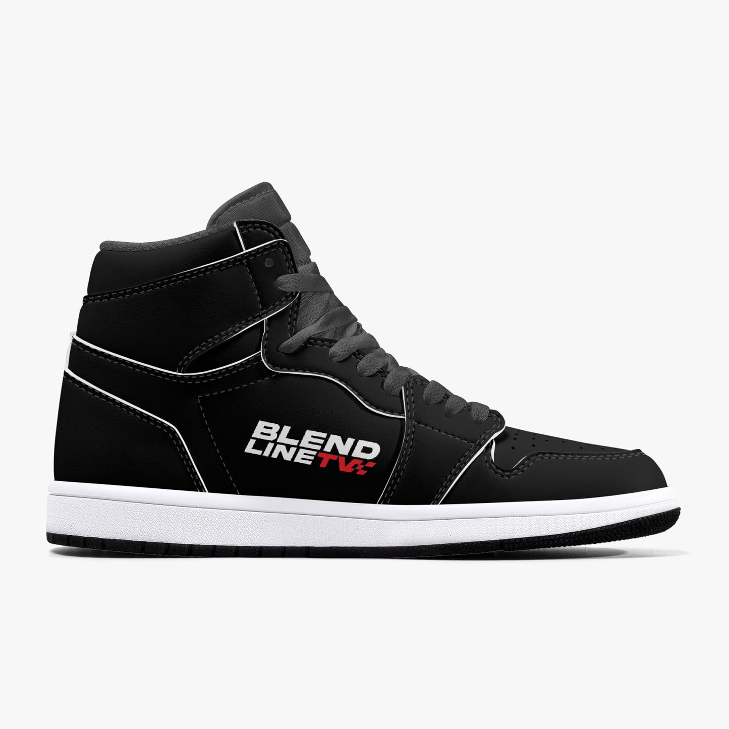 BLENDLINE TV High-Top Leather Sneakers - carbon