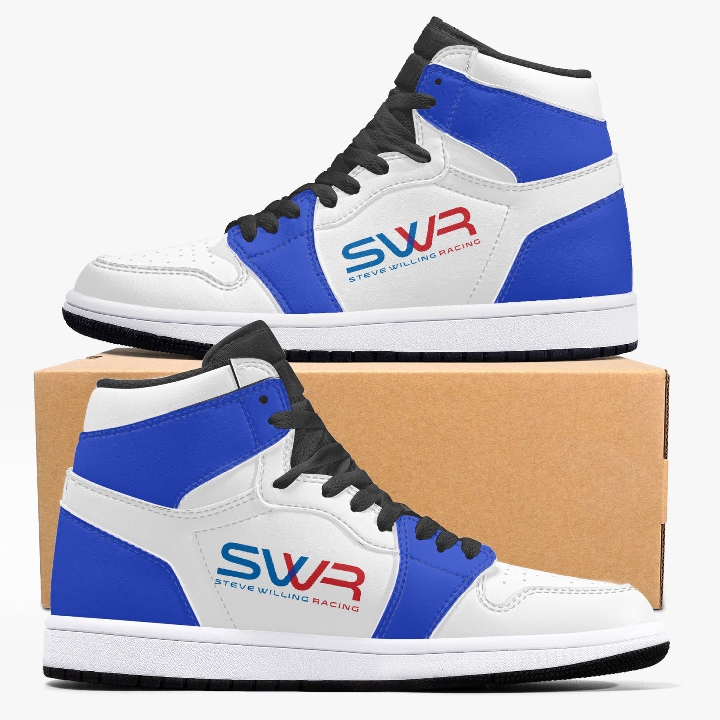 STEVE WILLING F2 MARCH version 3 High-Top Leather Sneakers - white/blue/carbon