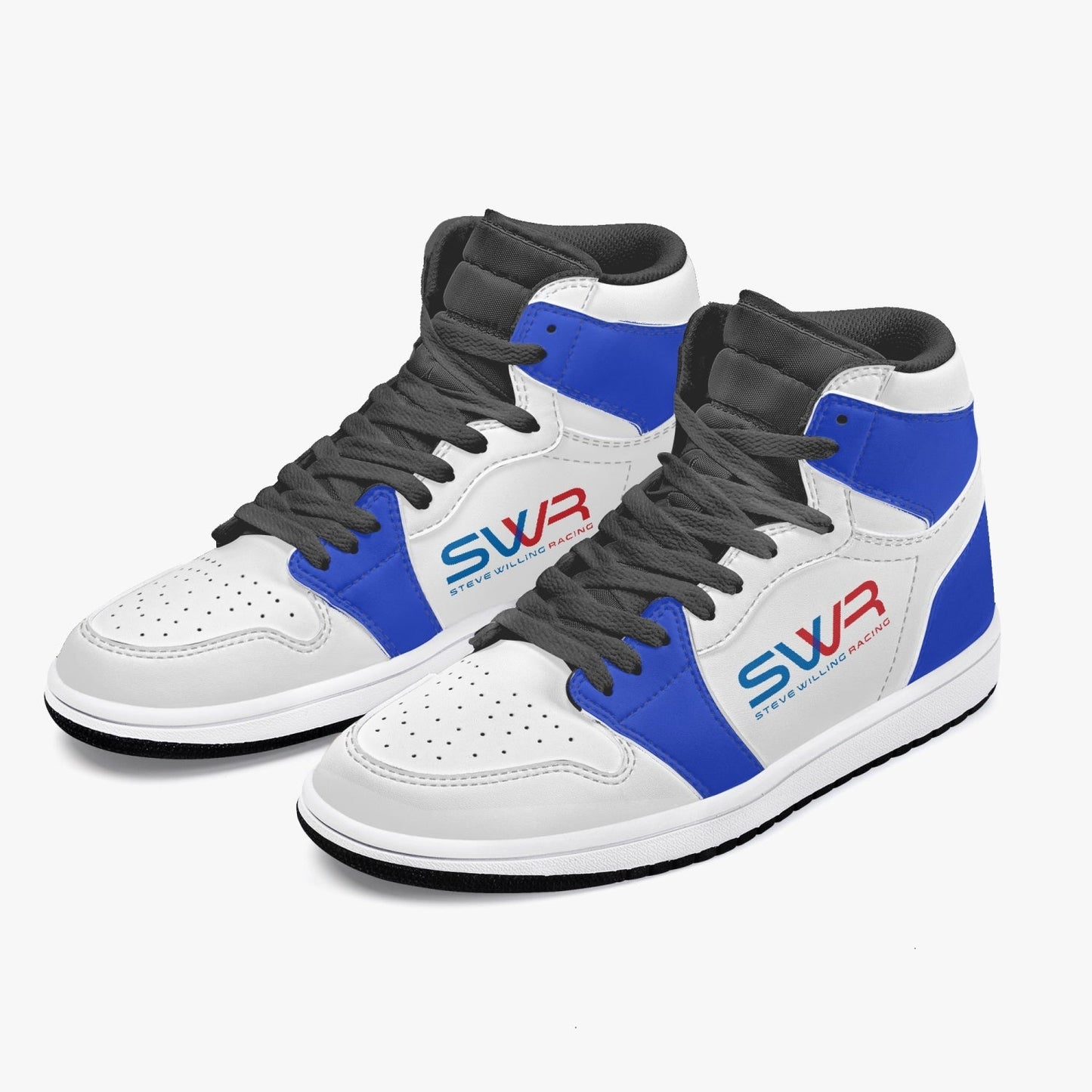 STEVE WILLING F2 MARCH version 3 High-Top Leather Sneakers - white/blue/carbon