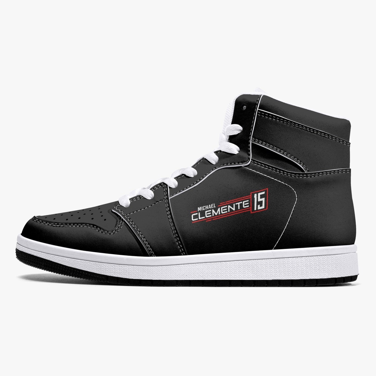 MICHAEL CLEMENTE 15 Ultimate High-Top Leather Sneakers - carbon white