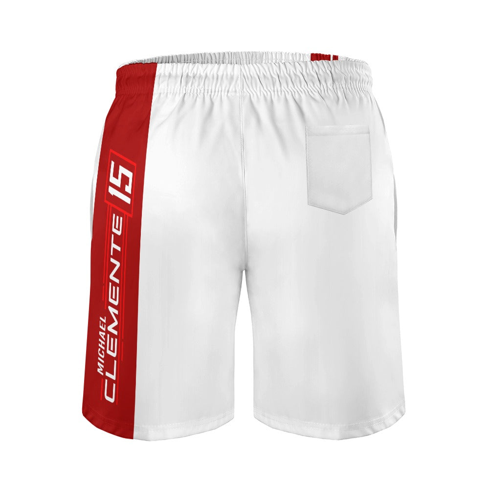 MICHAEL CLEMENTE 15 Peachskin shorts - circuit white red stripe