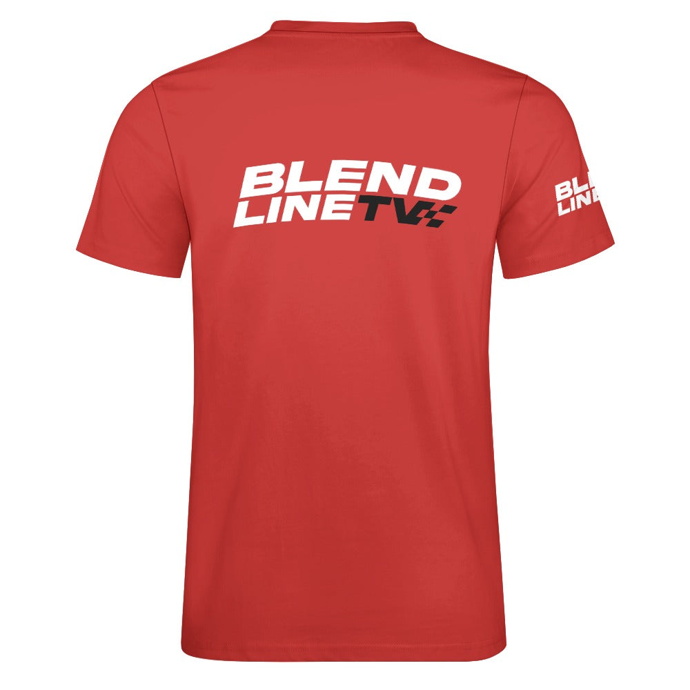 BLENDLINE TV 100% Cotton T-shirt - red / white logo