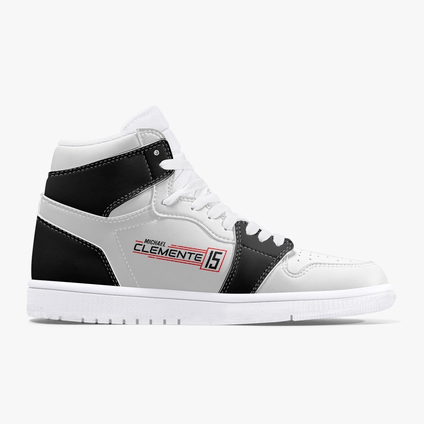 MICHAEL CLEMENTE 15 Ultimate High-Top Leather Sneakers - circuit stripe