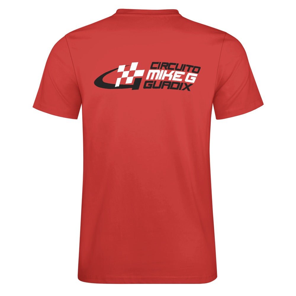CIRCUITO MIKE G GUADIX - Cotton T-shirt - red small logo front white Mike G